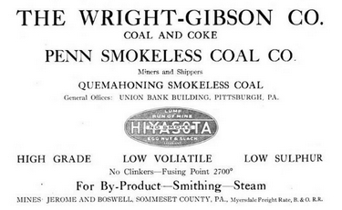 Wright Gibson Coal Company Ad